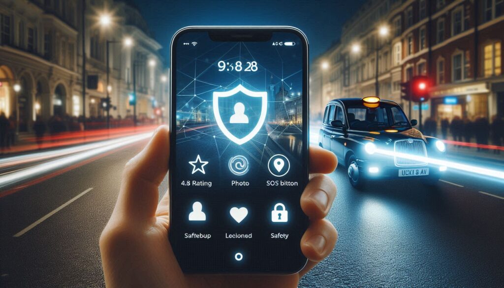 Safety features in London taxi apps