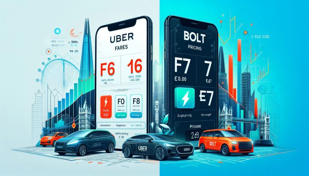 Uber vs Bolt price comparison chart for London